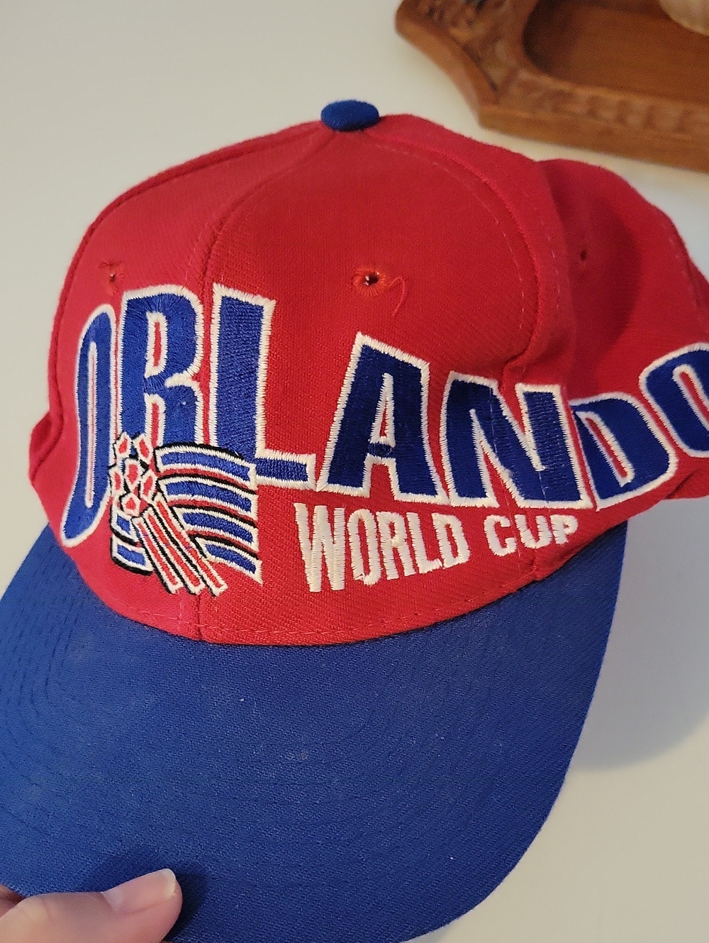 Rare Vintage 1994 Orlando World Cup Snapback Hat - Red & Blue